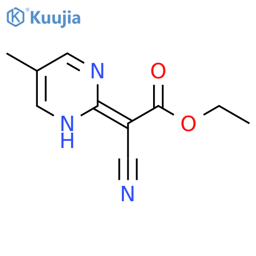 Acetic acid, cyano(5-methyl-2(1H)-pyrimidinylidene)-, ethyl ester, (E)- structure