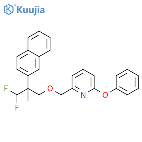 Pyridine,2-[[3,3-difluoro-2-methyl-2-(2-naphthalenyl)propoxy]methyl]-6-phenoxy- structure