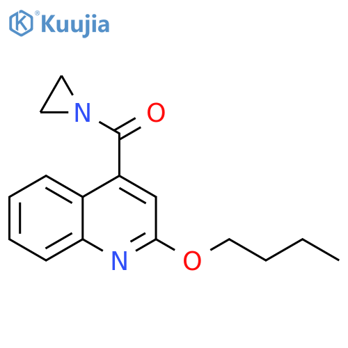 Aziridine, 1-[(2-butoxy-4-quinolinyl)carbonyl]- structure