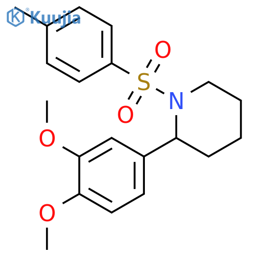 Piperidine, 2-(3,4-dimethoxyphenyl)-1-[(4-methylphenyl)sulfonyl]- structure