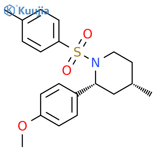 Piperidine, 2-(4-methoxyphenyl)-4-methyl-1-[(4-methylphenyl)sulfonyl]-, cis- structure