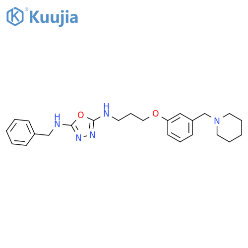 1,3,4-Oxadiazole-2,5-diamine, N-(phenylmethyl)-N'-[3-[3-(1-piperidinylmethyl)phenoxy]propyl]- structure