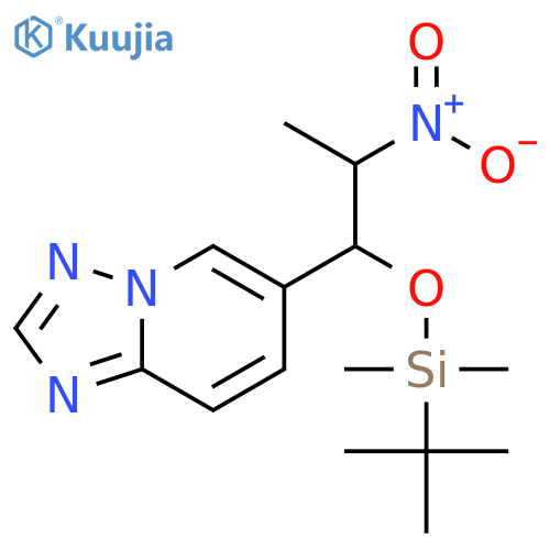 6-(1-((tert-Butyldimethylsilyl)oxy)-2-nitropropyl)-[1,2,4]triazolo[1,5-a]pyridine structure