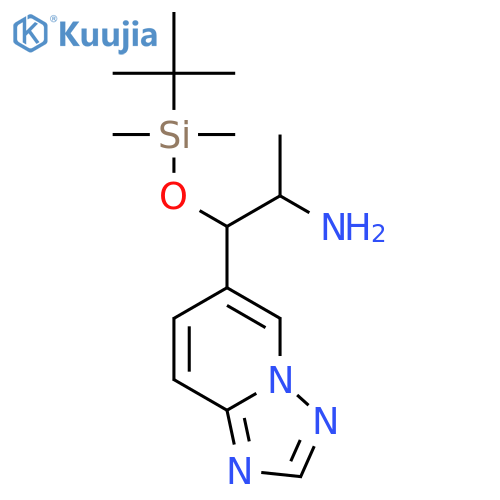 1-([1,2,4]Triazolo[1,5-a]pyridin-6-yl)-1-((tert-butyldimethylsilyl)oxy)propan-2-amine structure