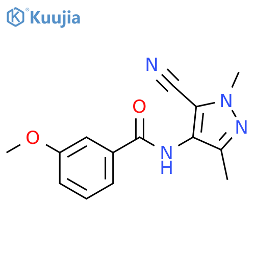 Benzamide, N-(5-cyano-1,3-dimethyl-1H-pyrazol-4-yl)-3-methoxy- structure