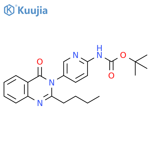 tert-butyl (5-(2-butyl-4-oxoquinazolin-3(4H)-yl)pyridin-2-yl)carbamate structure