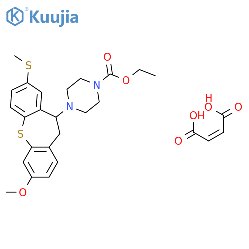 1-Piperazinecarboxylic acid, 4-[10,11-dihydro-3-methoxy-8-(methylthio)dibenzo[b,f]thiepin-10-yl]-, ethyl ester, (2Z)-2-butenedioate (1:1) structure