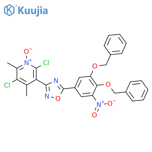 Pyridine, 2,5-dichloro-4,6-dimethyl-3-[5-[3-nitro-4,5-bis(phenylmethoxy)phenyl]-1,2,4-oxadiazol-3-yl]-, 1-oxide  structure