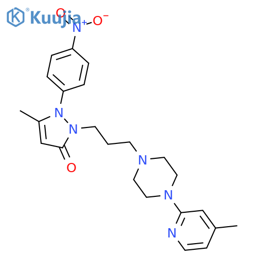 3H-Pyrazol-3-one,1,2-dihydro-5-methyl-2-[3-[4-(4-methyl-2-pyridinyl)-1-piperazinyl]propyl]-1-(4-nitrophenyl)- structure