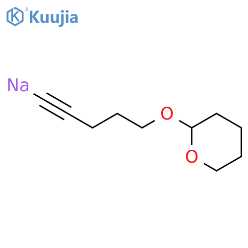 Sodium, [5-[(tetrahydro-2H-pyran-2-yl)oxy]-1-pentynyl]- structure
