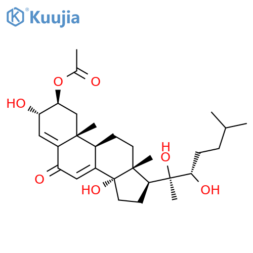 Cholesta-4,7-dien-6-one, 2-(acetyloxy)-3,14,20,22-tetrahydroxy-, (2b,3a,22S)- structure