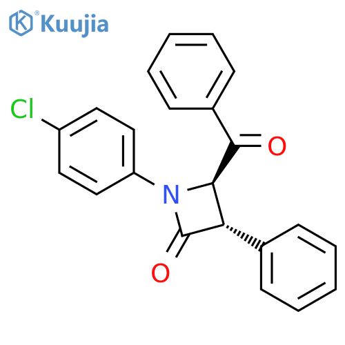 2-Azetidinone, 4-benzoyl-1-(4-chlorophenyl)-3-phenyl-, trans- structure