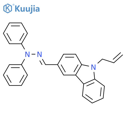 9H-Carbazole-3-carboxaldehyde, 9-(2-propenyl)-, diphenylhydrazone structure