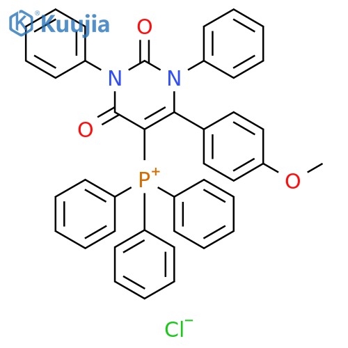 Phosphonium,triphenyl[1,2,3,4-tetrahydro-6-(4-methoxyphenyl)-2,4-dioxo-1,3-diphenyl-5-pyrimidinyl]-, chloride structure