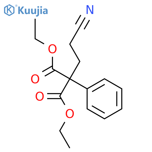 Propanedioic acid, (2-cyanoethyl)phenyl-, diethyl ester structure