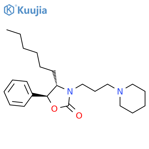 2-Oxazolidinone, 4-hexyl-5-phenyl-3-[3-(1-piperidinyl)propyl]-, trans-(±)- structure