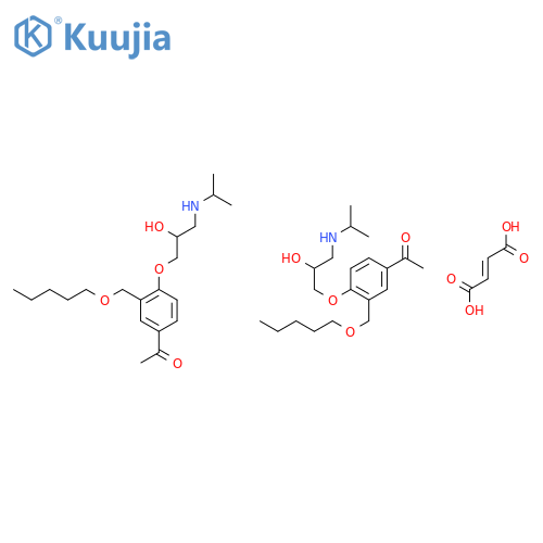 4-(2-Hydroxy-3-(isopropylamino)propoxy)-3-((pentyloxy)methyl)acetophenone fumarate (2:1) structure