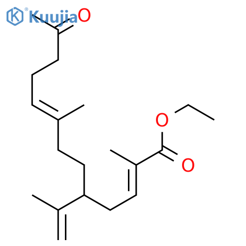 2,8-Tridecadienoic acid, 2,8-dimethyl-5-(1-methylethenyl)-12-oxo-, ethyl ester, (E,E)- structure