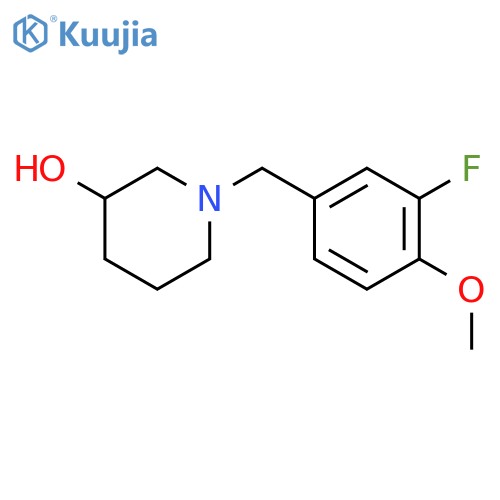 1-[(3-fluoro-4-methoxyphenyl)methyl]piperidin-3-ol structure