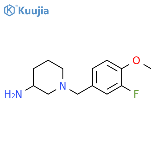 1-[(3-fluoro-4-methoxyphenyl)methyl]piperidin-3-amine structure