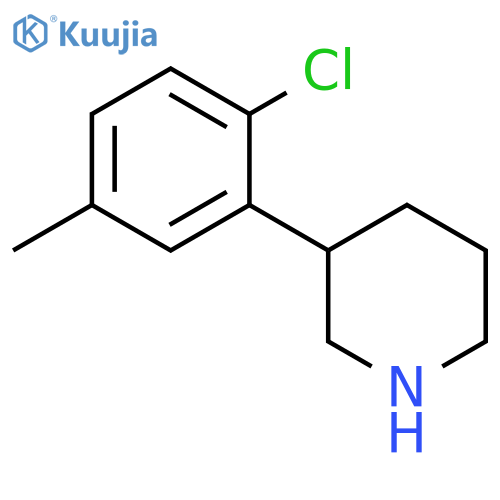 3-(2-chloro-5-methylphenyl)piperidine structure
