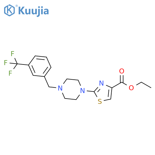 4-Thiazolecarboxylic acid,2-[4-[[3-(trifluoromethyl)phenyl]methyl]-1-piperazinyl]-, ethyl ester structure