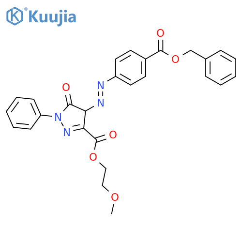1H-Pyrazole-3-carboxylic acid, 4,5-dihydro-5-oxo-1-phenyl-4-[[4-[(phenylmethoxy)carbonyl]phenyl]azo]-, 2-methoxyethyl ester structure