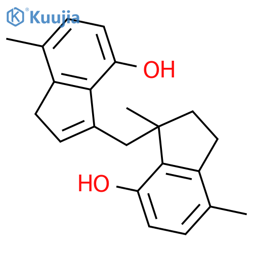1H-Inden-4-ol, 2,3-dihydro-3-[(4-hydroxy-7-methyl-1H-inden-3-yl)methyl]-3,7-dimethyl- structure