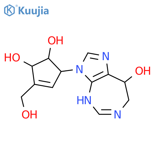 3-Cyclopentene-1,2-diol,5-(7,8-dihydro-8-hydroxyimidazo[4,5-d][1,3]diazepin-3(4H)-yl)-3-(hydroxymethyl)- structure