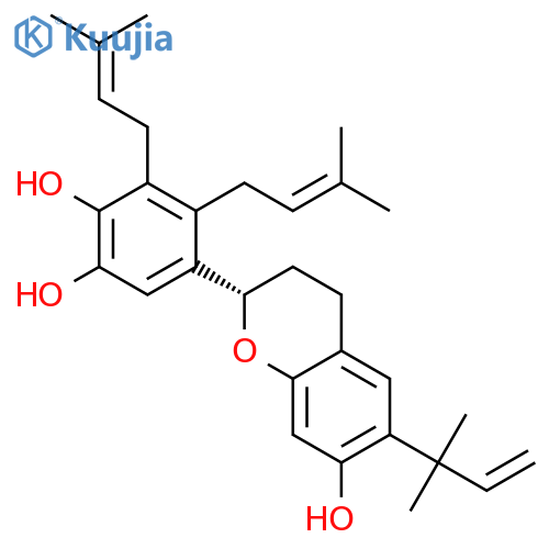 1,2-Benzenediol,5-[(2S)-6-(1,1-dimethyl-2-propen-1-yl)-3,4-dihydro-7-hydroxy-2H-1-benzopyran-2-yl]-3,4-bis(3-methyl-2-buten-1-yl)- structure