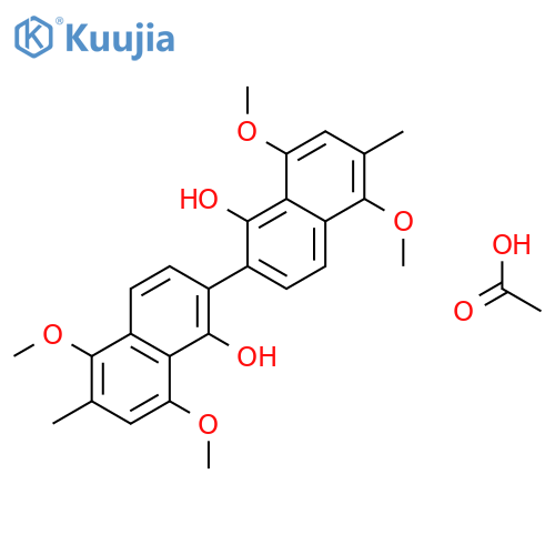 [2,2'-Binaphthalene]-1,1'-diol, 5,5',8,8'-tetramethoxy-6,6'-dimethyl-, monoacetate structure