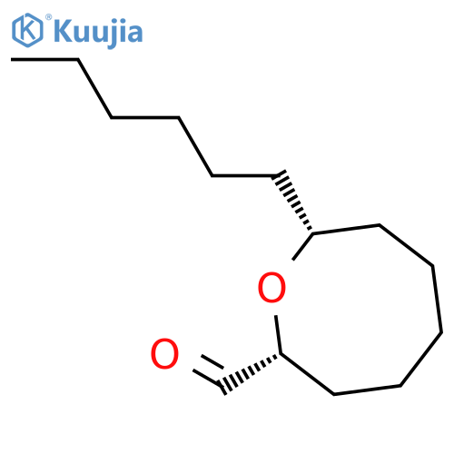 2-Oxocanecarboxaldehyde, 8-hexyl-, cis- structure