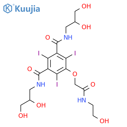 N,N’-Bis(2,3-dihydroxypropyl)-5-(N-(2-hydroxyethyl)-carbamoyl)methoxy-2,4,6-triiodoisophthalamide structure