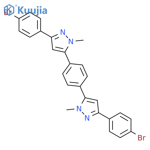 1H-Pyrazole, 5,5'-(1,4-phenylene)bis[3-(4-bromophenyl)-1-methyl- structure