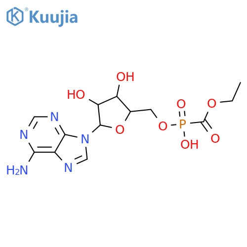 [(2r,3s,4r,5r)-5-(6-aminopurin-9-yl)-3,4-dihydroxyoxolan-2-yl]methoxy-ethoxycarbonylphosphinic Acid structure