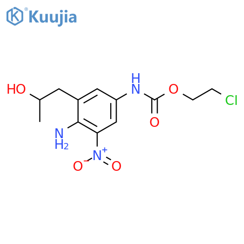 Carbamic acid, [4-amino-3-(2-hydroxypropyl)-5-nitrophenyl]-, 2-chloroethyl ester structure