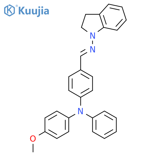 1H-Indol-1-amine, 2,3-dihydro-N-[[4-[(4-methoxyphenyl)phenylamino]phenyl]methylene]- structure