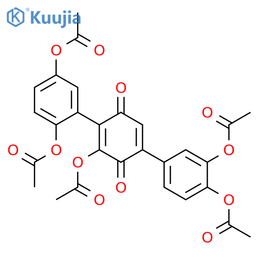 2,5-Cyclohexadiene-1,4-dione, 3-(acetyloxy)-2-[2,5-bis(acetyloxy)phenyl]-5-[3,4-bis(acetyloxy)phenyl]- structure