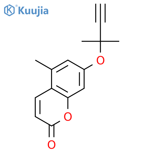 2H-1-Benzopyran-2-one, 7-[(1,1-dimethyl-2-propynyl)oxy]-5-methyl- structure