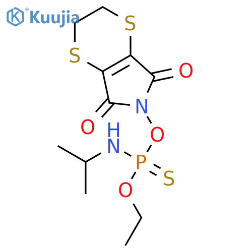 5H-1,4-Dithiino[2,3-c]pyrrole-5,7(6H)-dione, 6-[[ethoxy[(1-methylethyl)amino]phosphinothioyl]oxy]-2,3-dihydro- structure