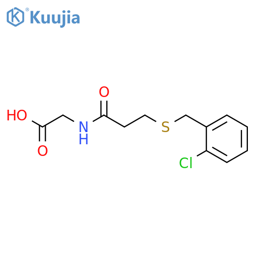 Glycine, N-[3-[[(2-chlorophenyl)methyl]thio]-1-oxopropyl]- structure