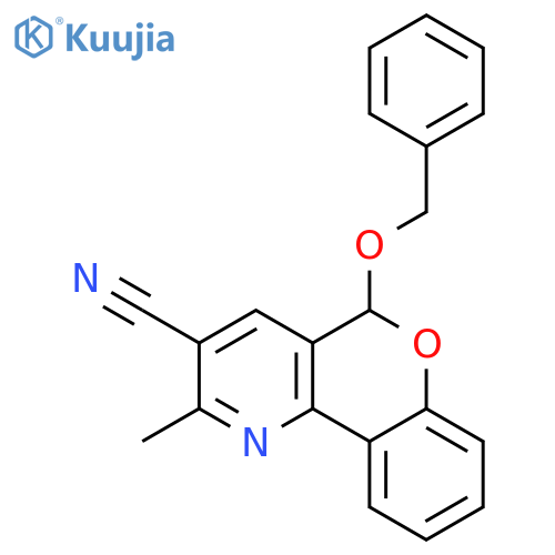 5H-[1]Benzopyrano[4,3-b]pyridine-3-carbonitrile, 2-methyl-5-(phenylmethoxy)- structure