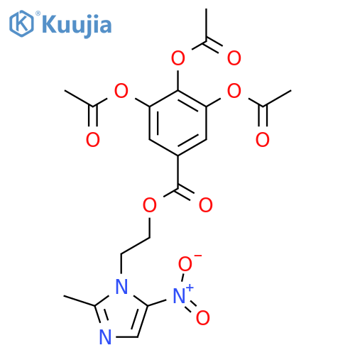 Benzoic acid,3,4,5-tris(acetyloxy)-, 2-(2-methyl-5-nitro-1H-imidazol-1-yl)ethyl ester structure