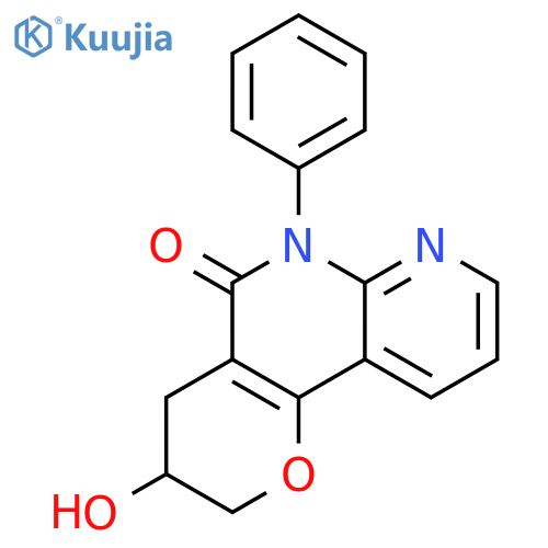 5H-Pyrano[3,2-c][1,8]naphthyridin-5-one, 2,3,4,6-tetrahydro-3-hydroxy-6-phenyl- structure