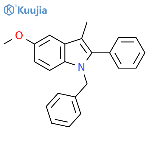 1H-Indole, 5-methoxy-3-methyl-2-phenyl-1-(phenylmethyl)- structure