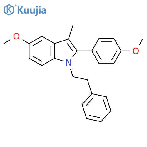 1H-Indole, 5-methoxy-2-(4-methoxyphenyl)-3-methyl-1-(2-phenylethyl)- structure
