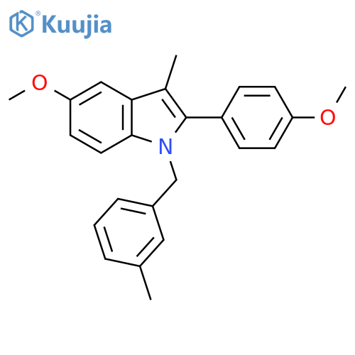 1H-Indole,5-methoxy-2-(4-methoxyphenyl)-3-methyl-1-[(3-methylphenyl)methyl]- structure