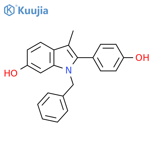 1H-Indol-6-ol, 2-(4-hydroxyphenyl)-3-methyl-1-(phenylmethyl)- structure