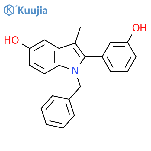 1H-Indol-5-ol, 2-(3-hydroxyphenyl)-3-methyl-1-(phenylmethyl)- structure
