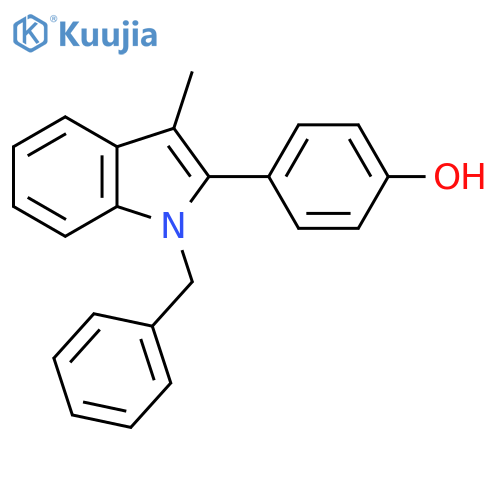 Phenol, 4-[3-methyl-1-(phenylmethyl)-1H-indol-2-yl]- structure